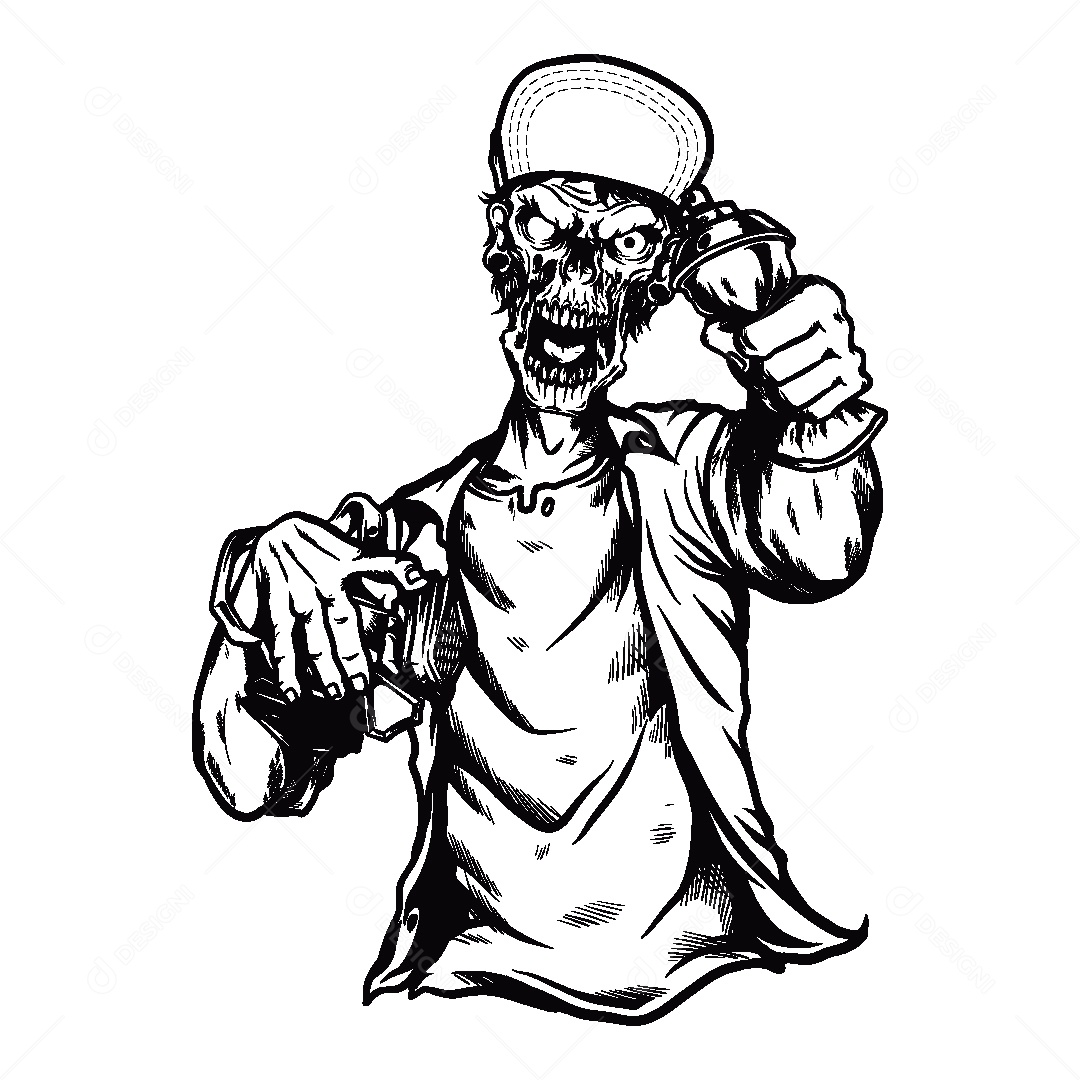 Estampa de Caveira Ilustração Vetor EPS