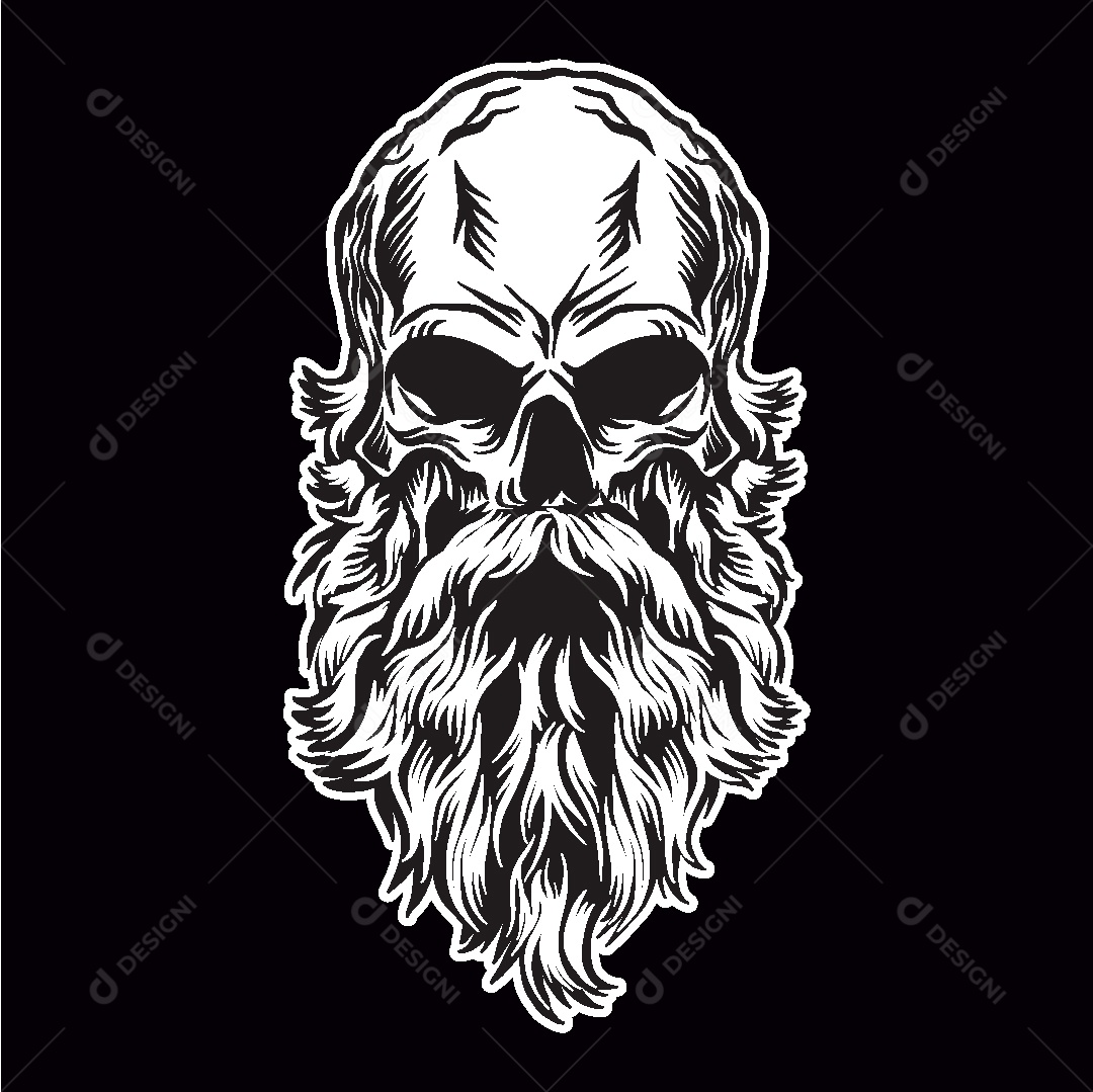 Estampa de Caveira Ilustração Vetor EPS