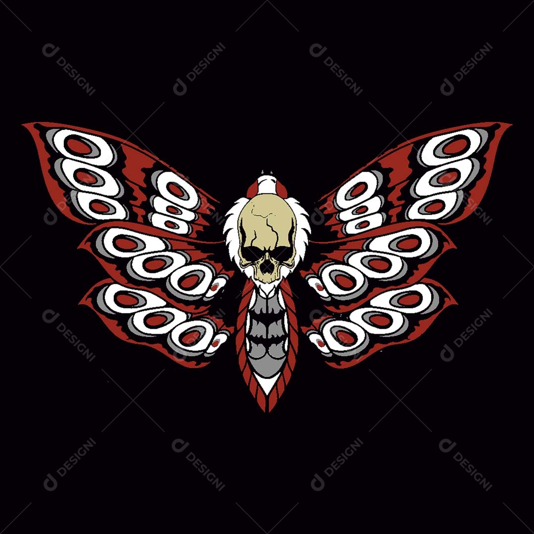 Estampa de Borboleta Ilustração Vetor EPS