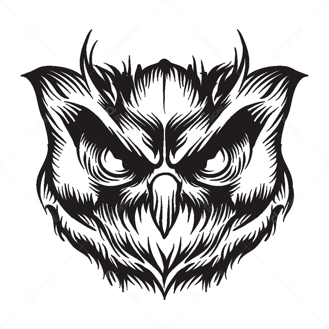 Estampa de Coruja Ilustração Vetor EPS