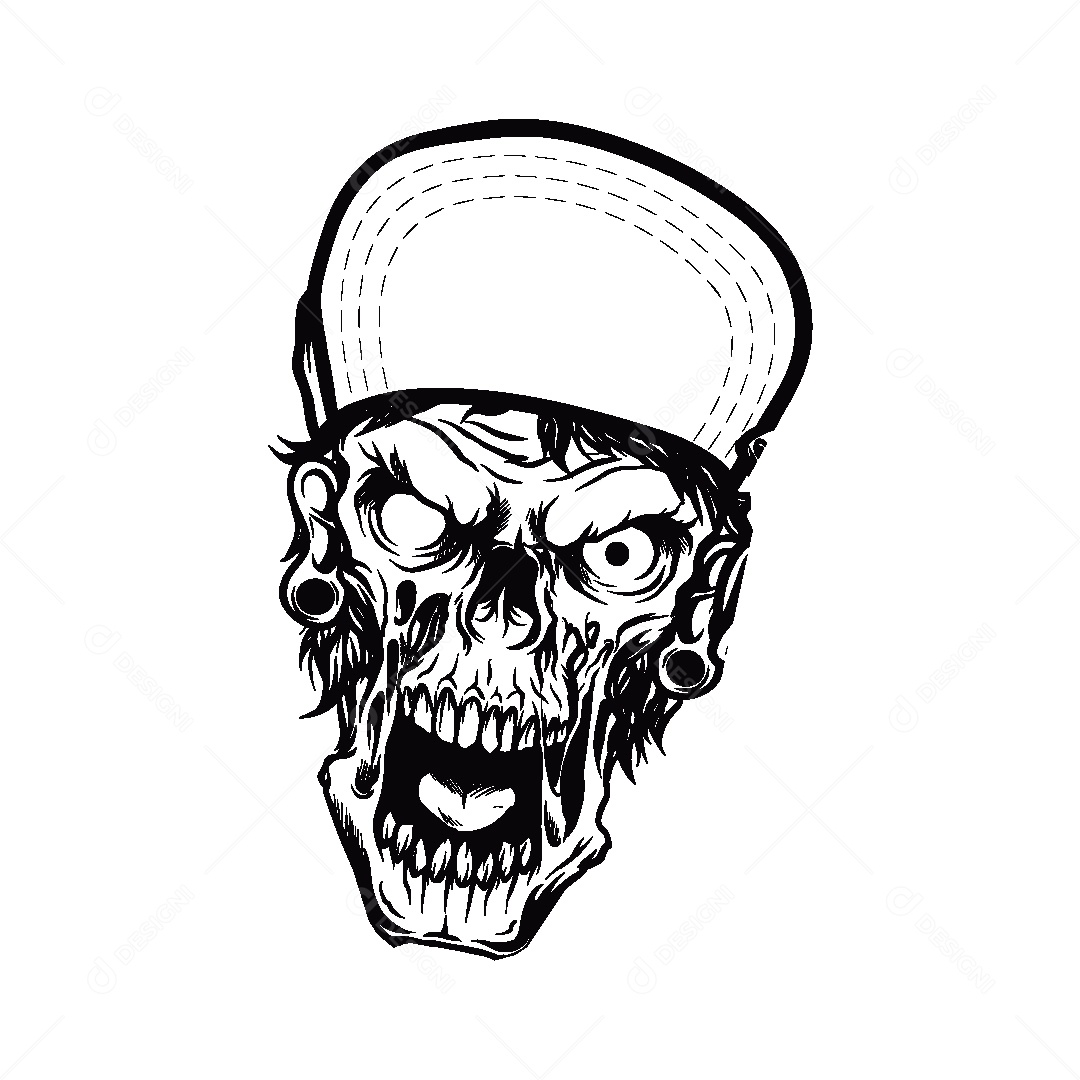 Estampa de Caveira Ilustração Vetor EPS