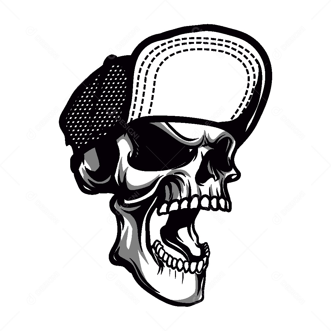 Estampa de Caveira Ilustração Vetor EPS