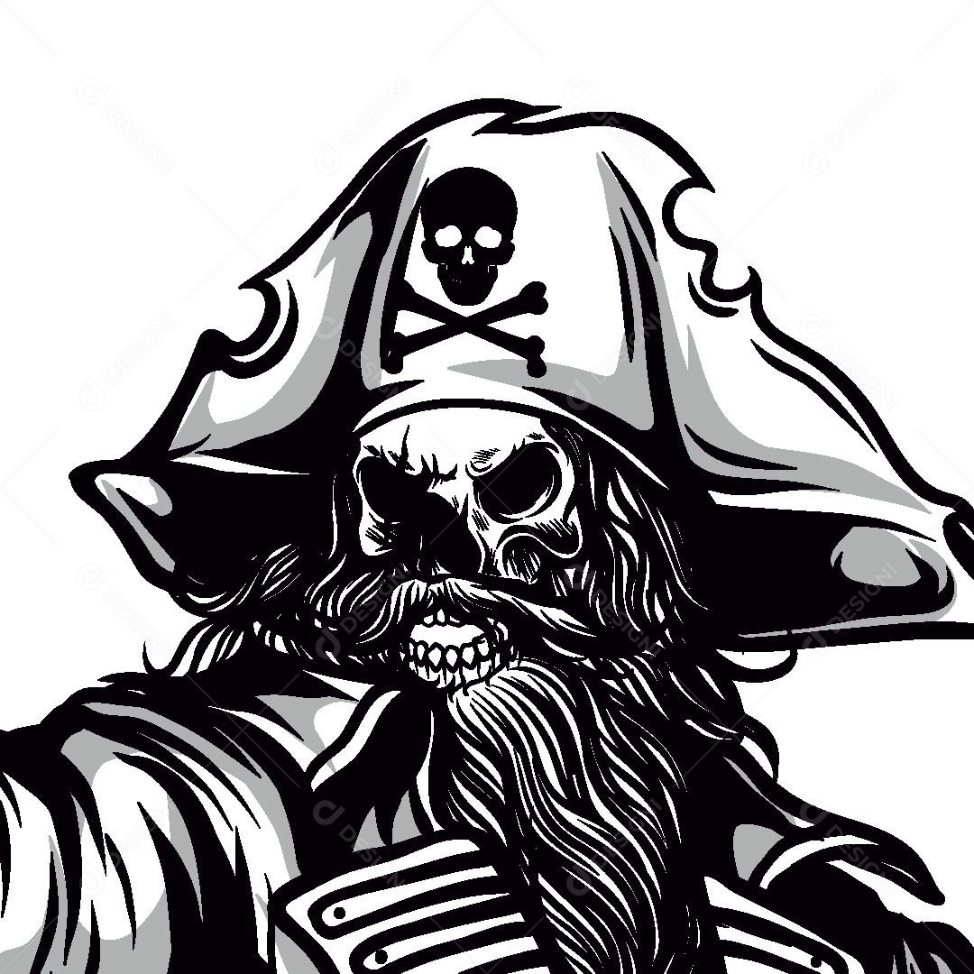 Estampa de Caveira Ilustração Vetor EPS