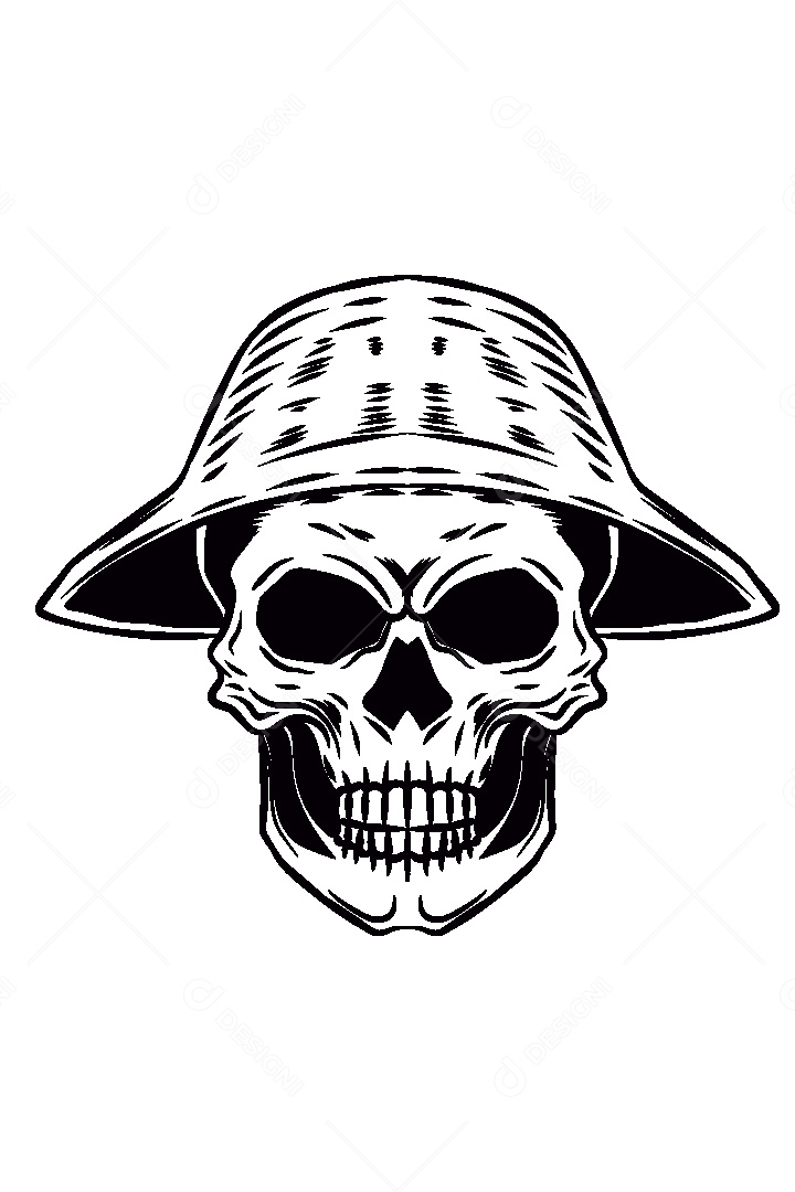 Estampa de Caveira Ilustração Vetor EPS