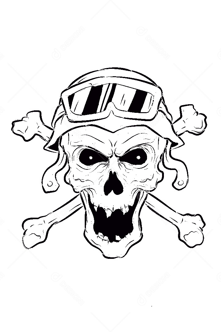 Estampa de Caveira Ilustração Vetor EPS