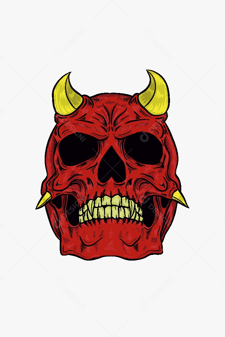 Estampa de Caveira Ilustração Vetor EPS