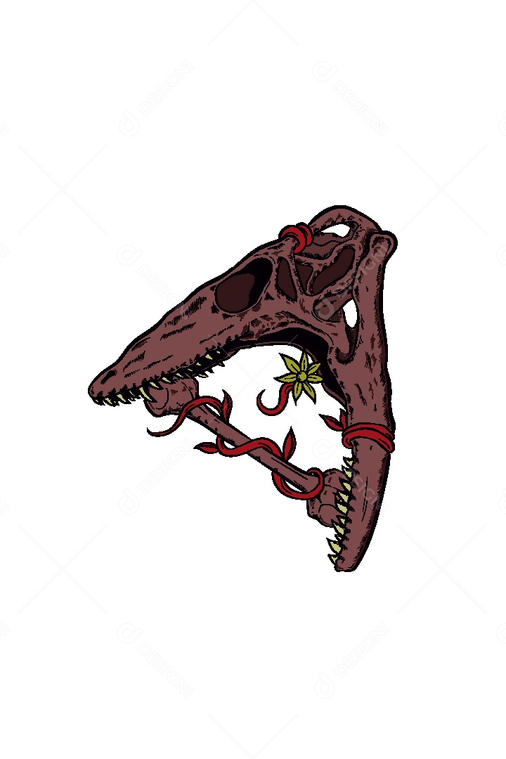 Estampa de Caveira de Animal Ilustração Vetor EPS