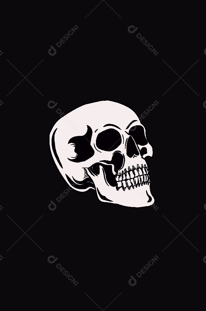 Estampa de Caveira Ilustração Vetor EPS