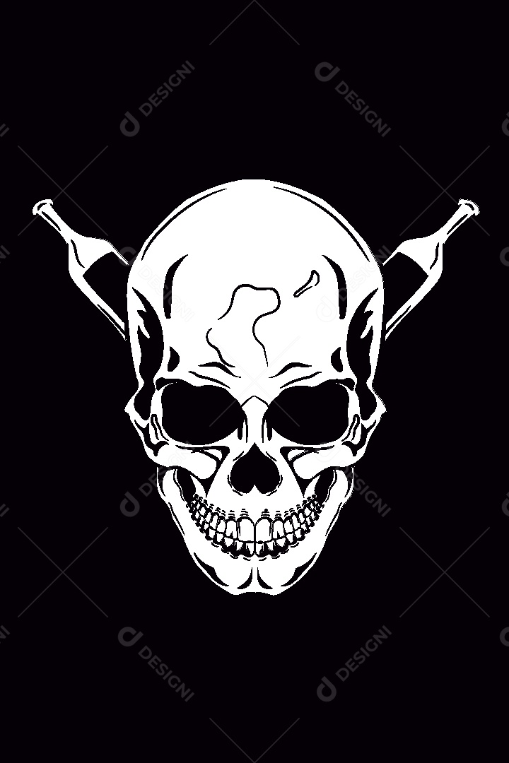 Estampa de Caveira Ilustração Vetor EPS