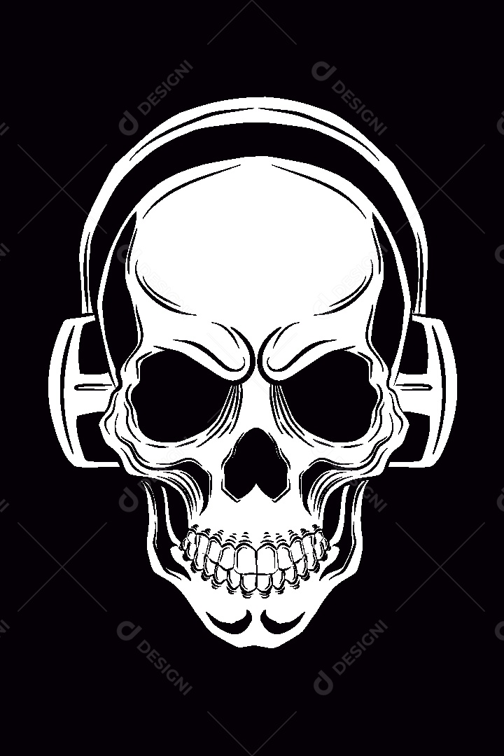 Estampa de Caveira Ilustração Vetor EPS