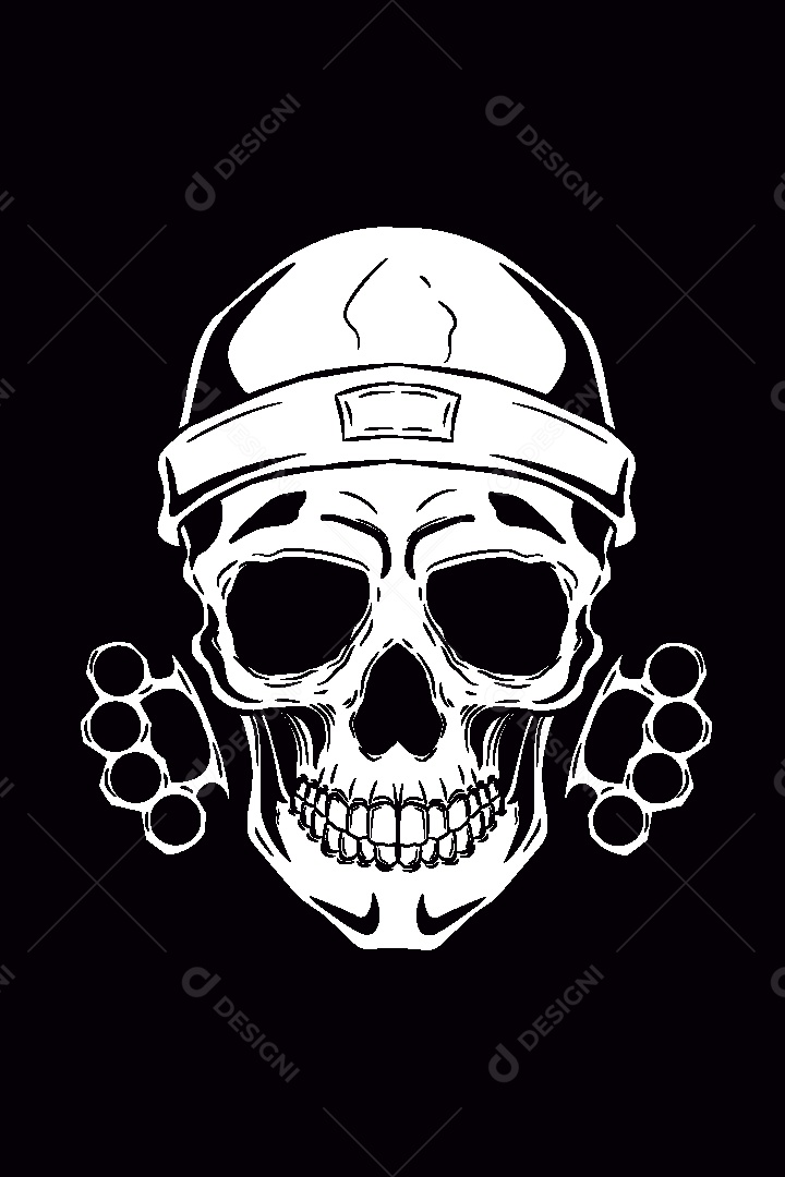 Estampa de Caveira Ilustração Vetor EPS