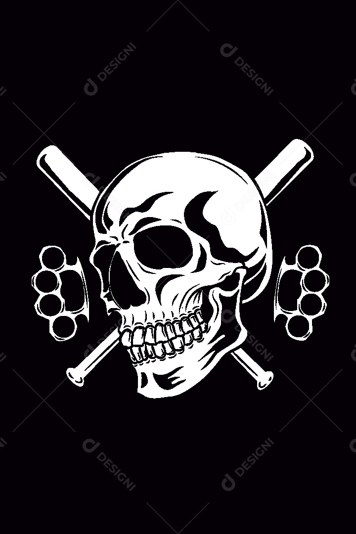 Estampa de Caveira Ilustração Vetor EPS