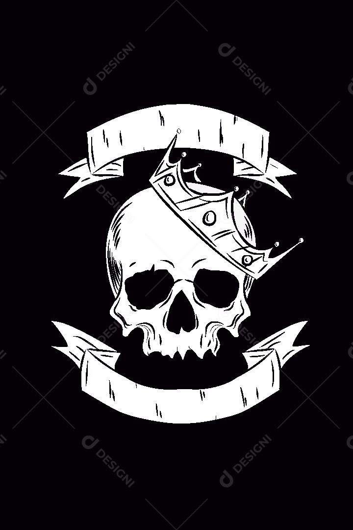 Estampa de Caveira Ilustração Vetor EPS