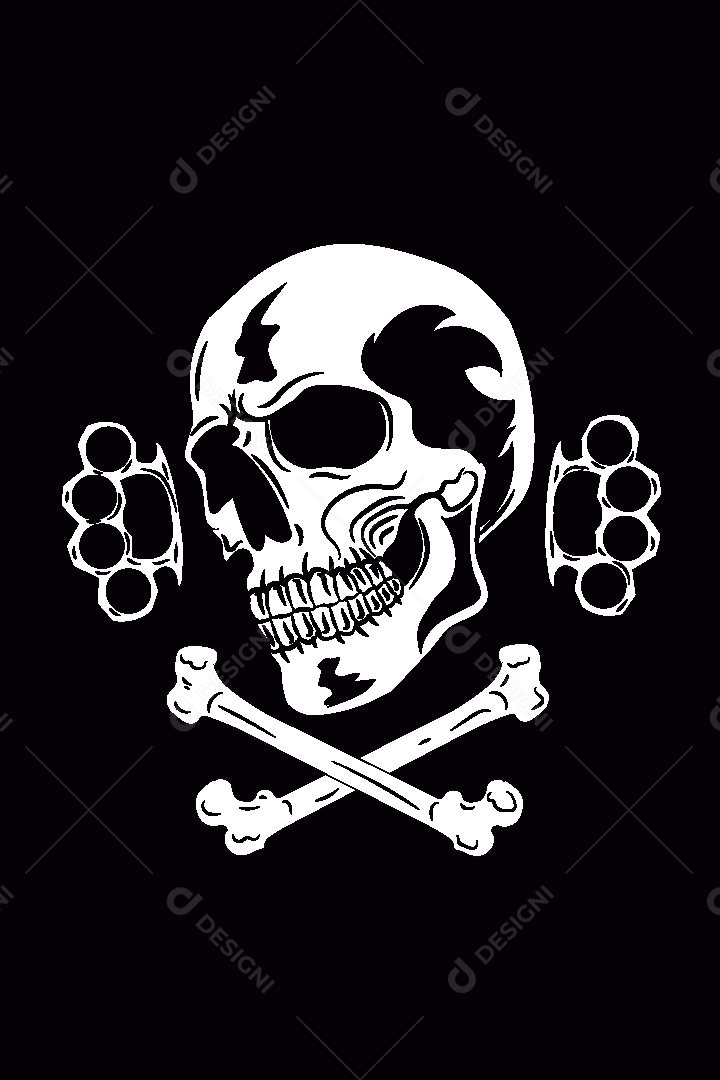 Estampa de Caveira Ilustração Vetor EPS