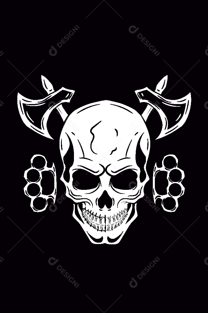 Estampa de Caveira Ilustração Vetor EPS