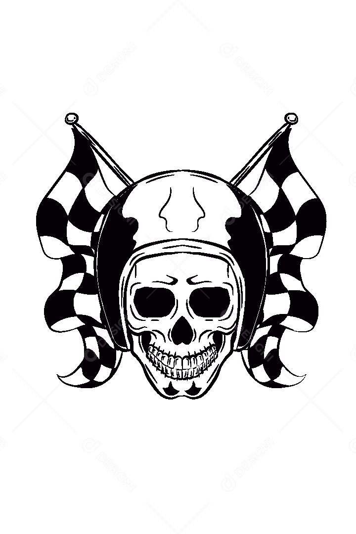 Estampa de Caveira Ilustração Vetor EPS