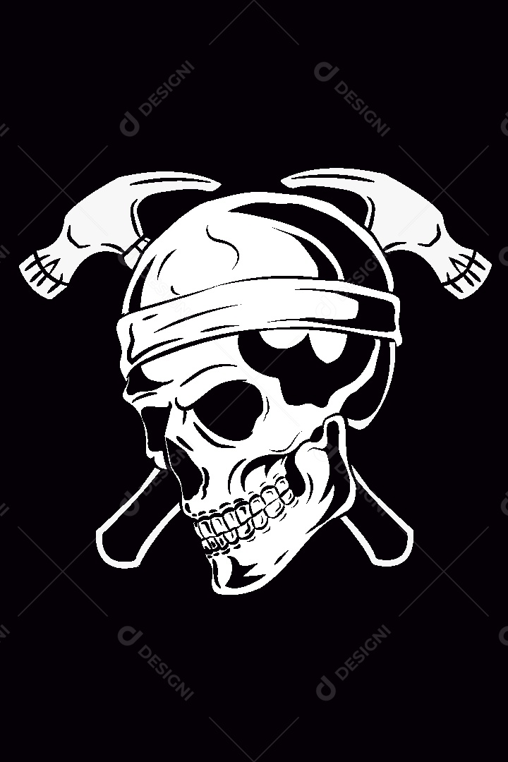 Estampa de Caveira Ilustração Vetor EPS