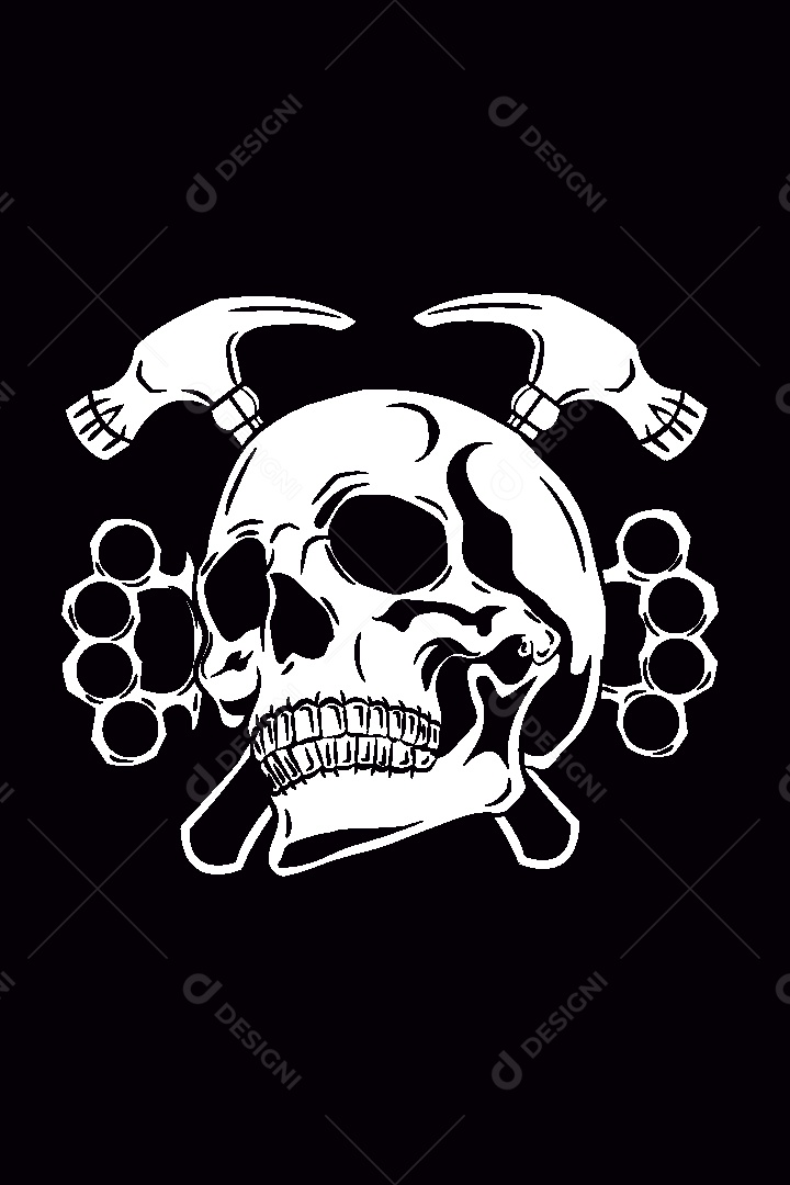 Estampa de Caveira Ilustração Vetor EPS