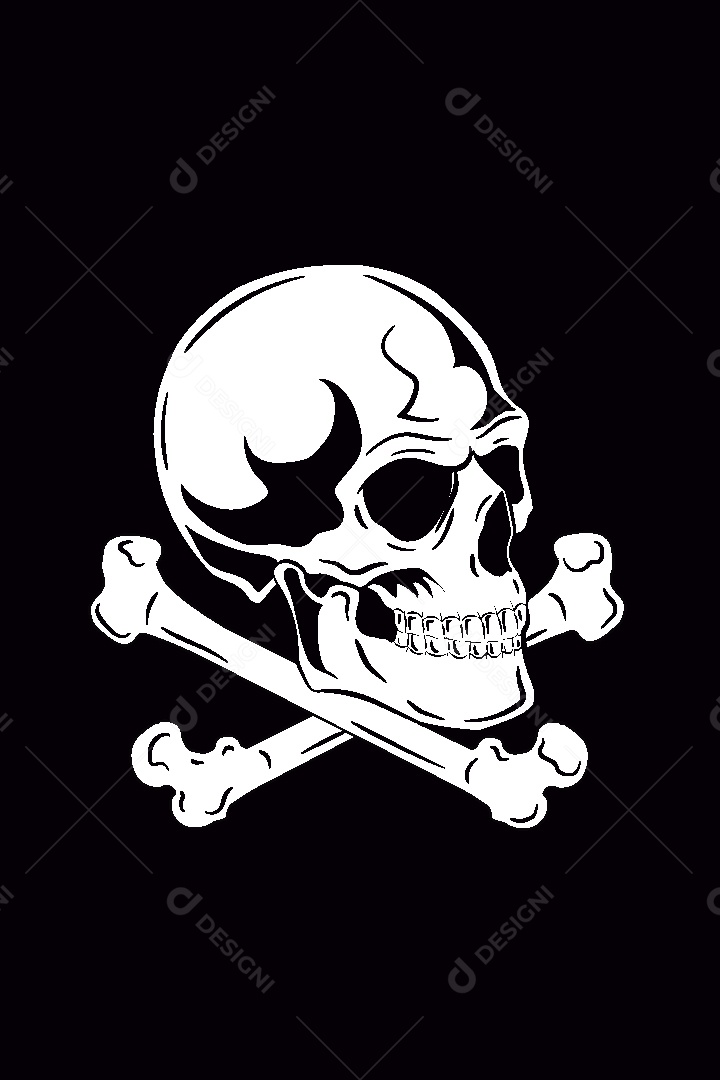 Estampa de Caveira Ilustração Vetor EPS