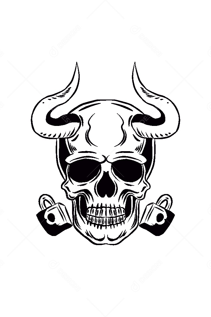 Estampa de Caveira Ilustração Vetor EPS