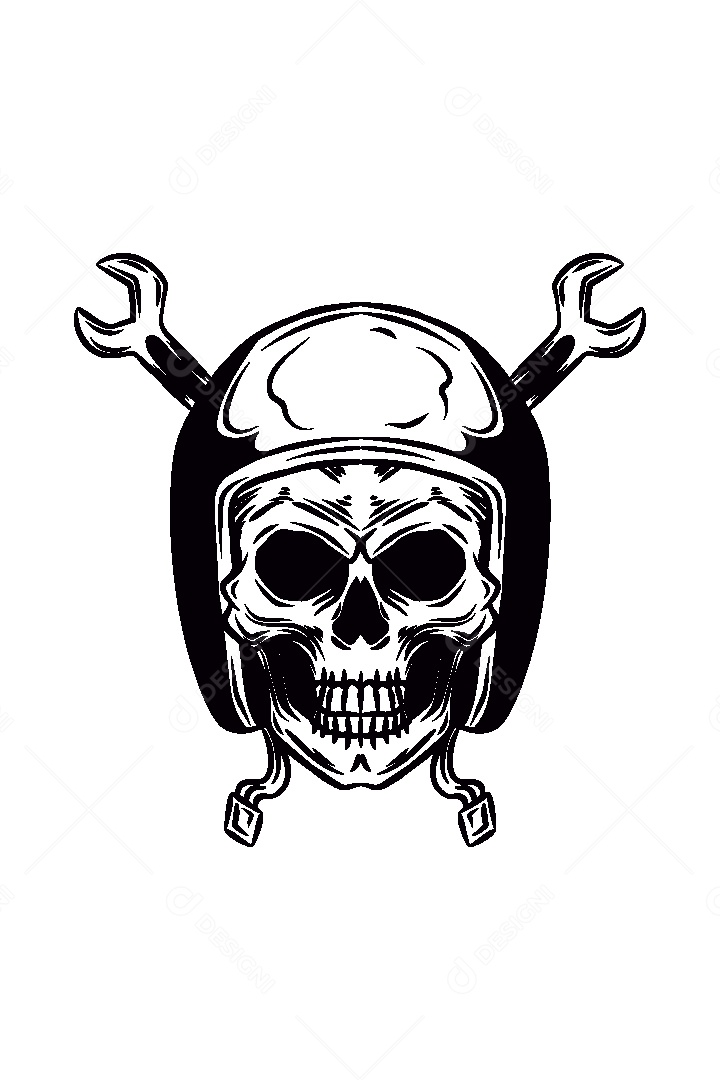 Estampa de Caveira Ilustração Vetor EPS