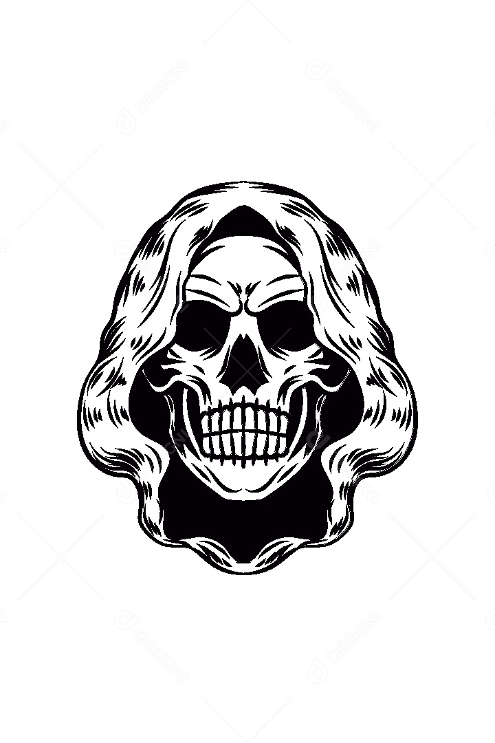 Estampa de Caveira Ilustração Vetor EPS