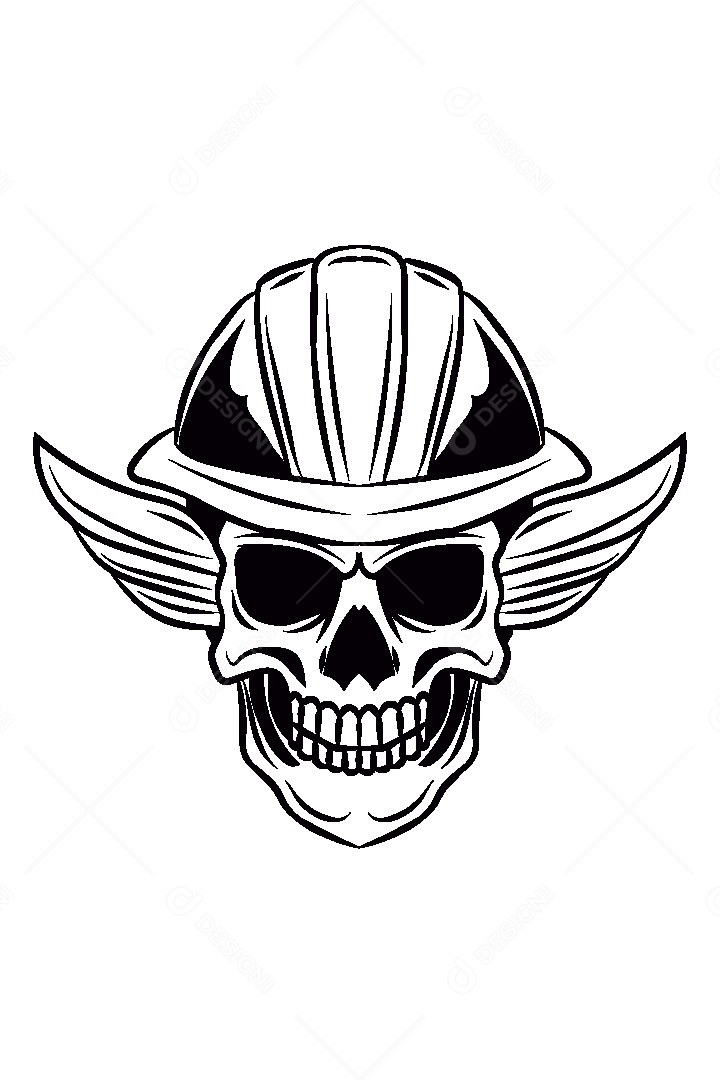 Estampa de Caveira Ilustração Vetor EPS