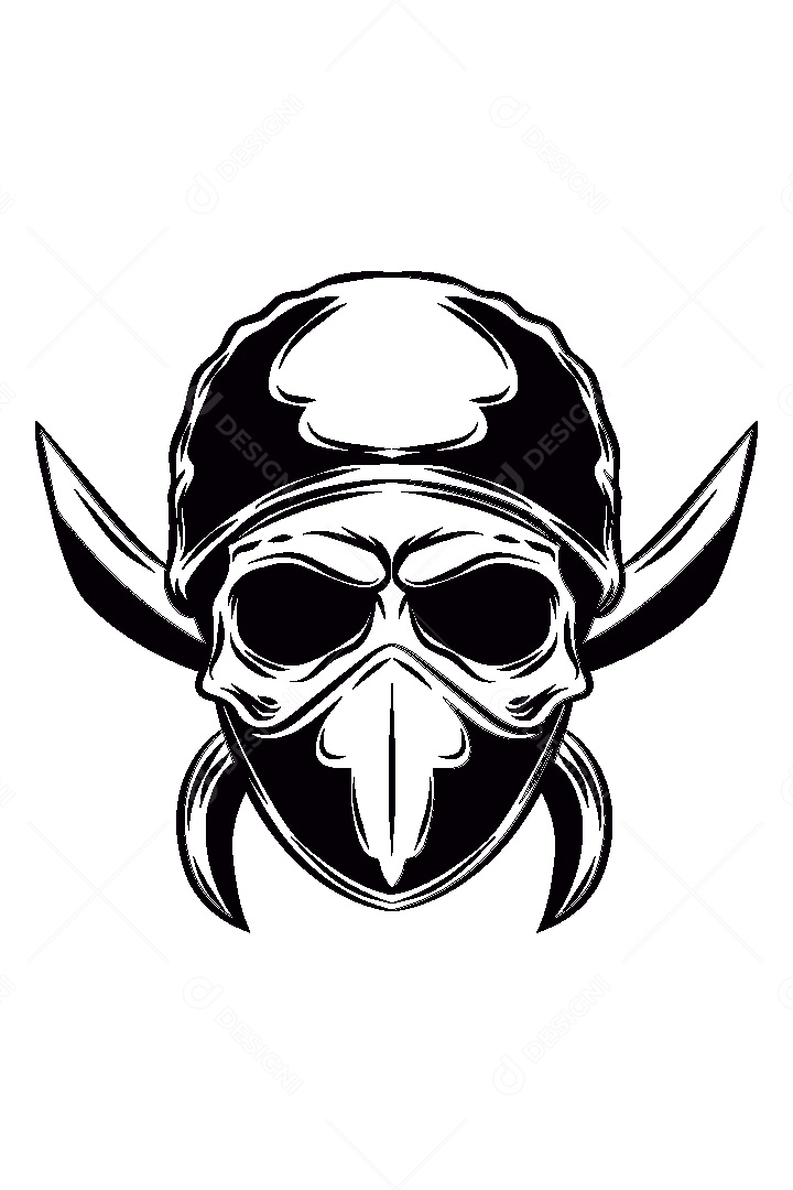 Estampa de Caveira Ilustração Vetor EPS