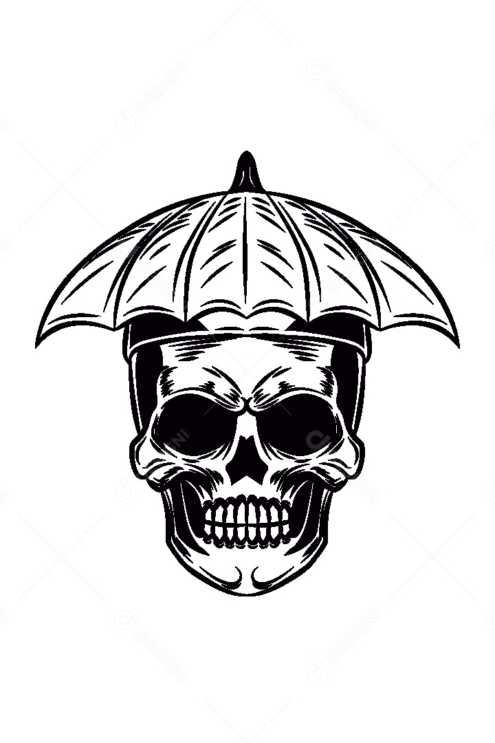 Estampa de Caveira Ilustração Vetor EPS