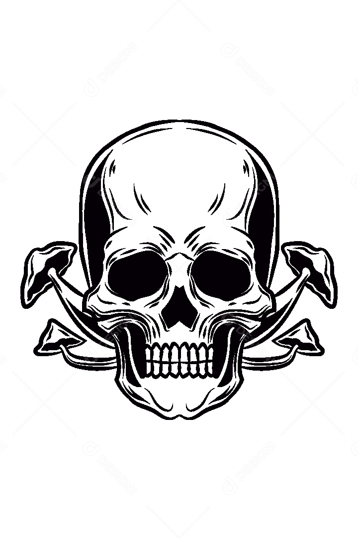 Estampa de Caveira Ilustração Vetor EPS