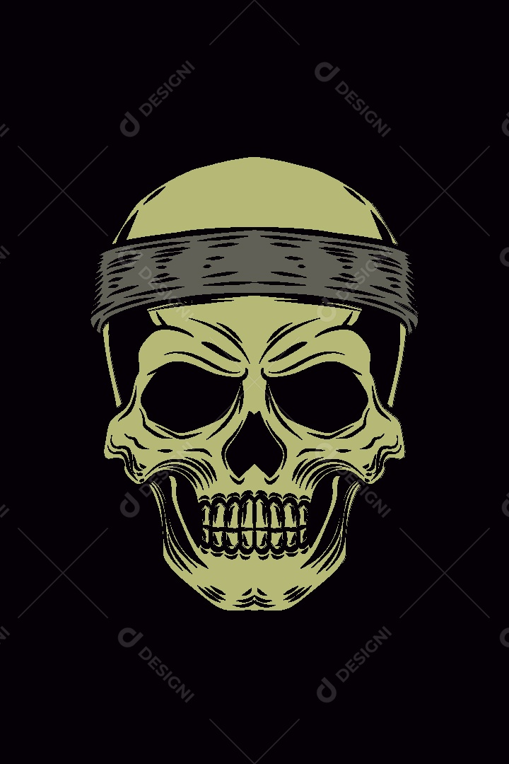 Estampa de Caveira Ilustração Vetor EPS