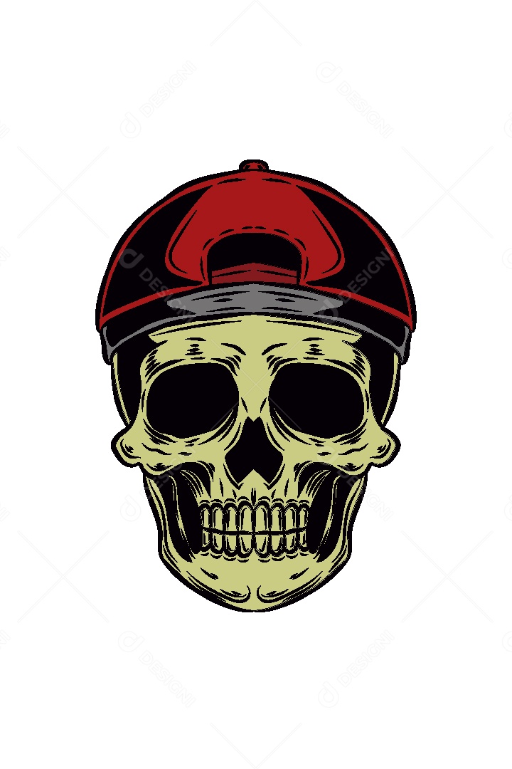 Estampa de Caveira Ilustração Vetor EPS