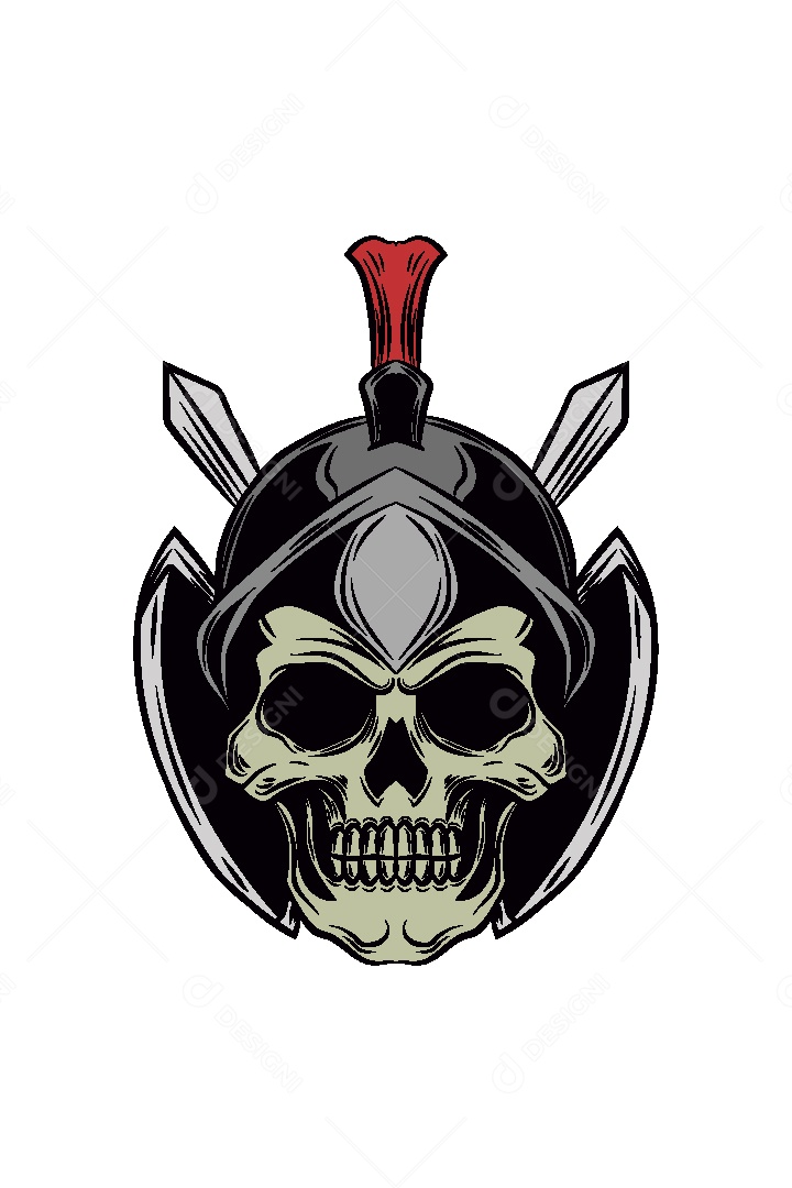 Estampa de Caveira Ilustração Vetor EPS