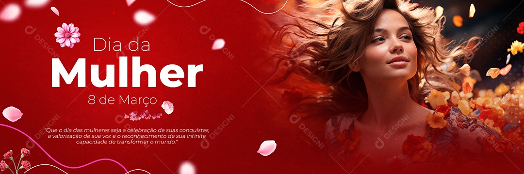 Banner Dia da Mulher 8 de Março Social Media PSD Editável