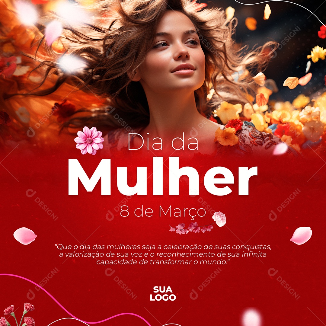 Dia da Mulher 8 de Março Social Media PSD Editável