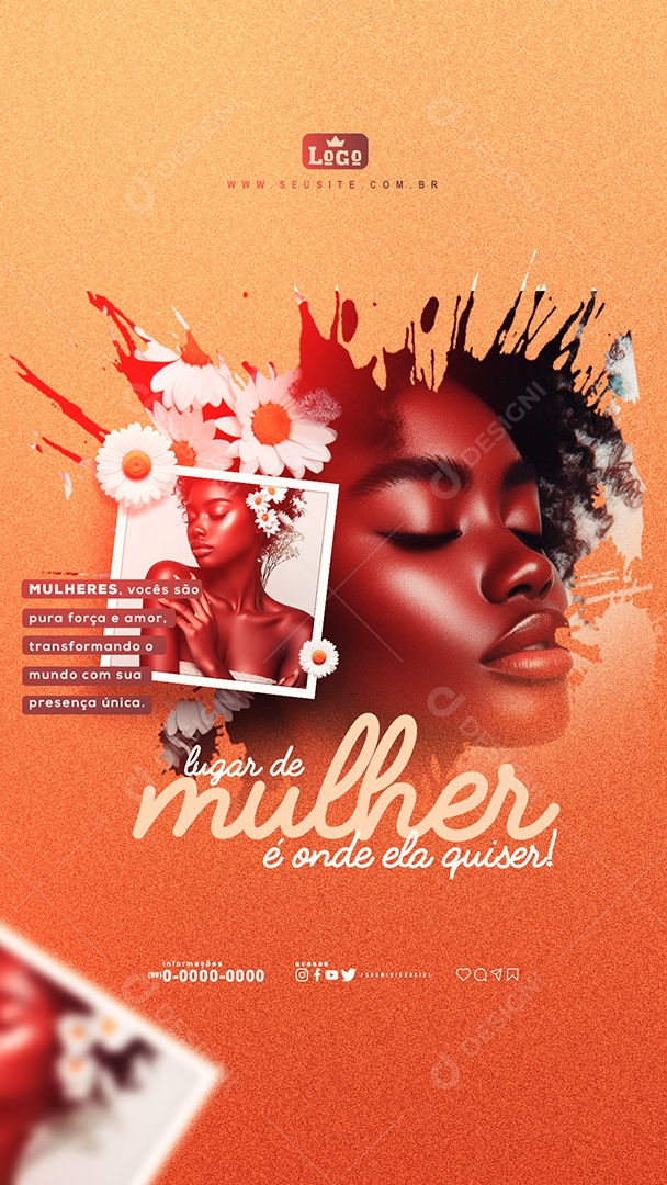Story Dia Internacional das Mulheres 8 de março Social Media PSD Editável