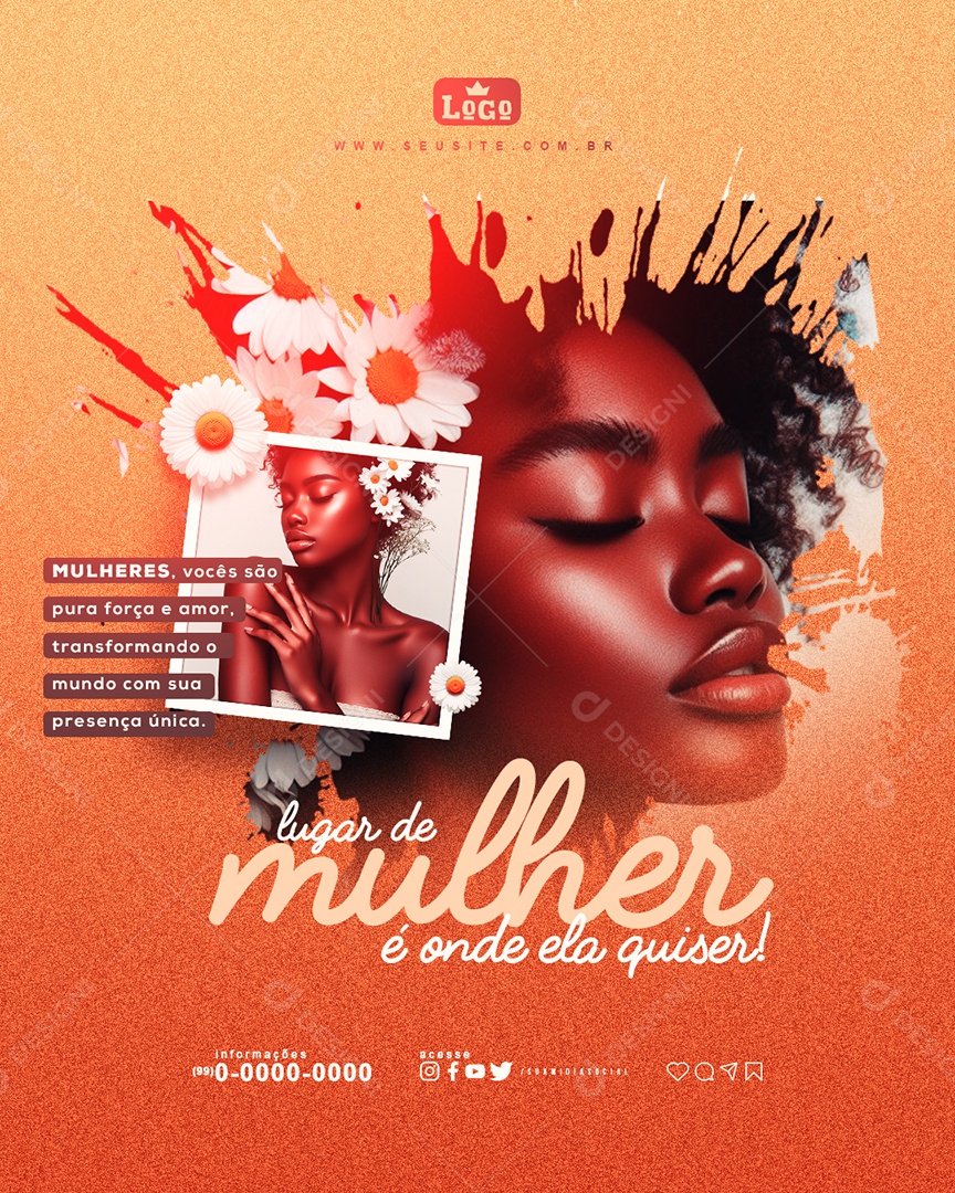 Social Media Dia Internacional das Mulheres 8 de março PSD Editável