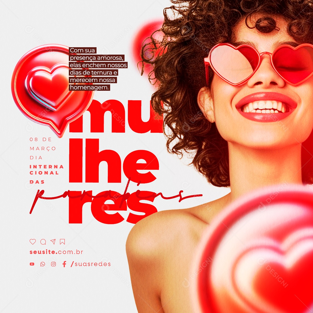 Dia Internacional das Mulheres 08 De Março Social Media PSD Editável