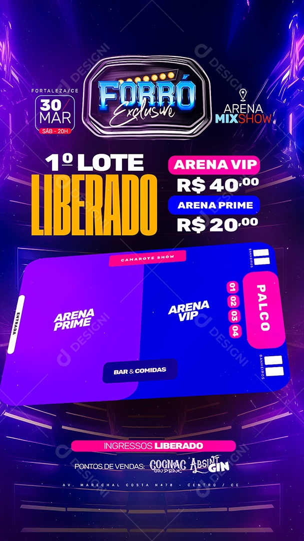 Flyer Story Fórro Exclusive 1 Lote Liberado Social Media PSD Editável