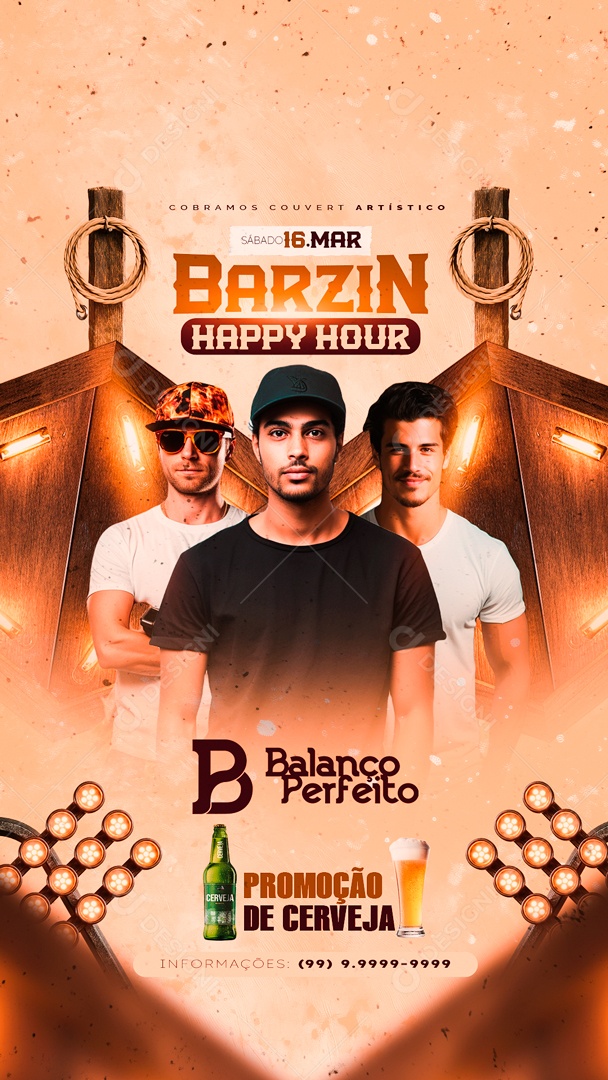 Flyer Story Barzin Happy Hour Balanço Perfeito Social Media PSD Editável