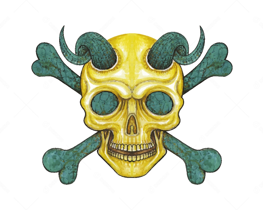 Desenho de Caveira Feito a Mão Vetor EPS