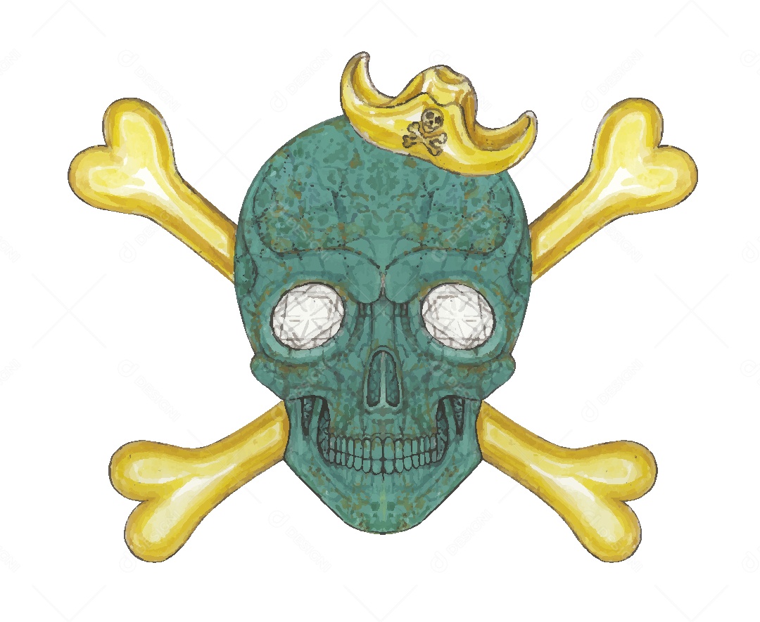 Desenho de Caveira Feito a Mão Vetor EPS