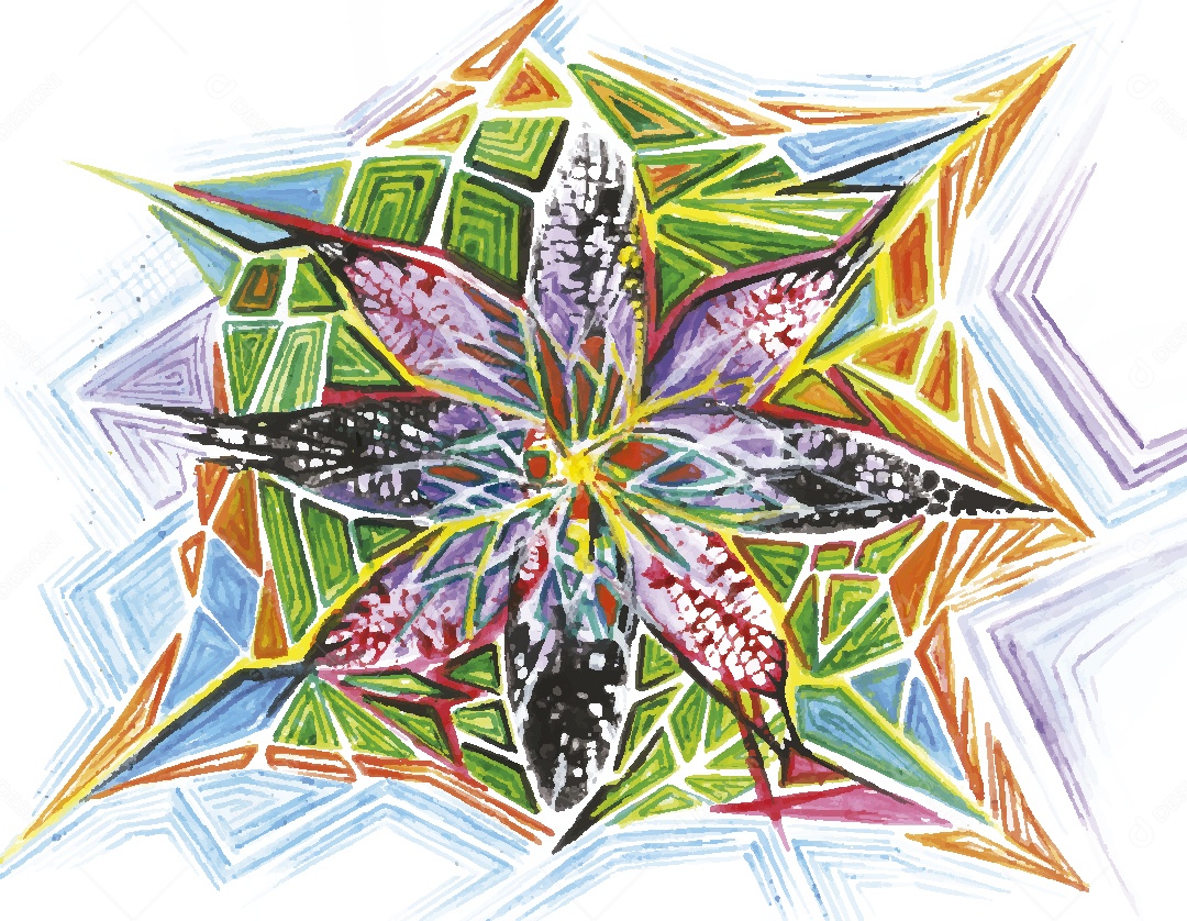 Flores em Aquarela Ilustração Vetor EPS