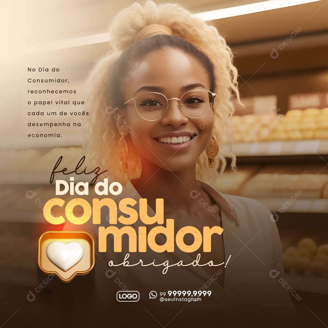 Dia Do Consumidor 15 de Março Obrigado Social Media PSD Editável