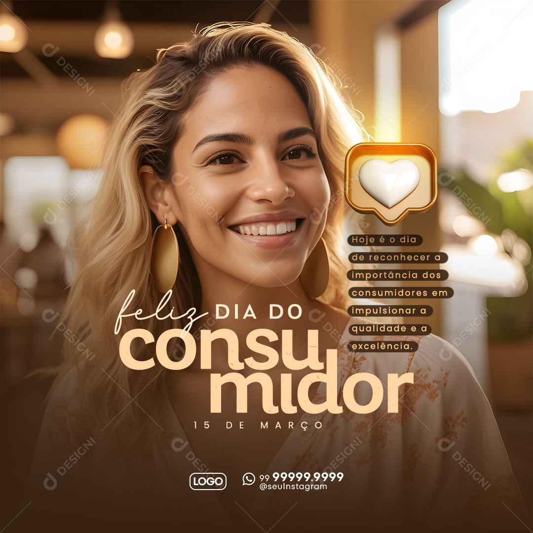 Dia Do Consumidor 15 de Março Reconhecer a Importância dos Consumidores Social Media PSD Editável