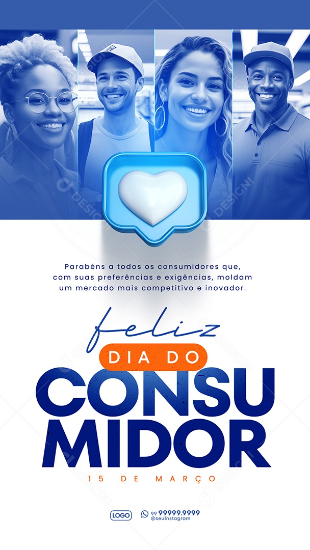Story Dia Do Consumidor 15 de Março Parabéns a todos Social Media PSD Editável