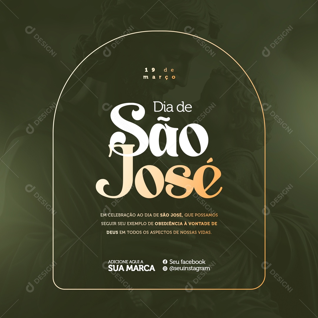 Dia de São José 19 de Março Social Media PSD Editável