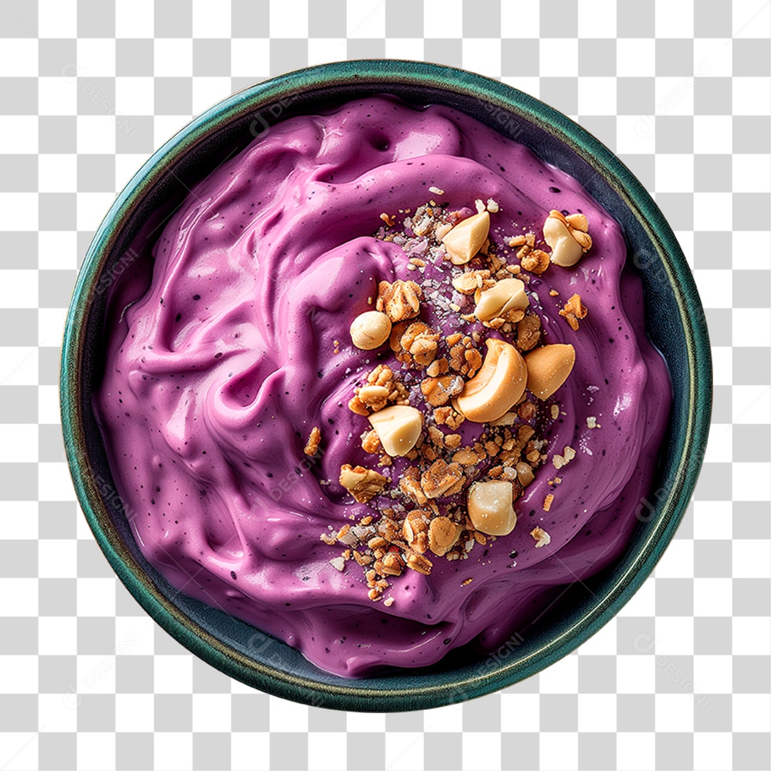 Pote de Açaí com Frutas PNG Transparente