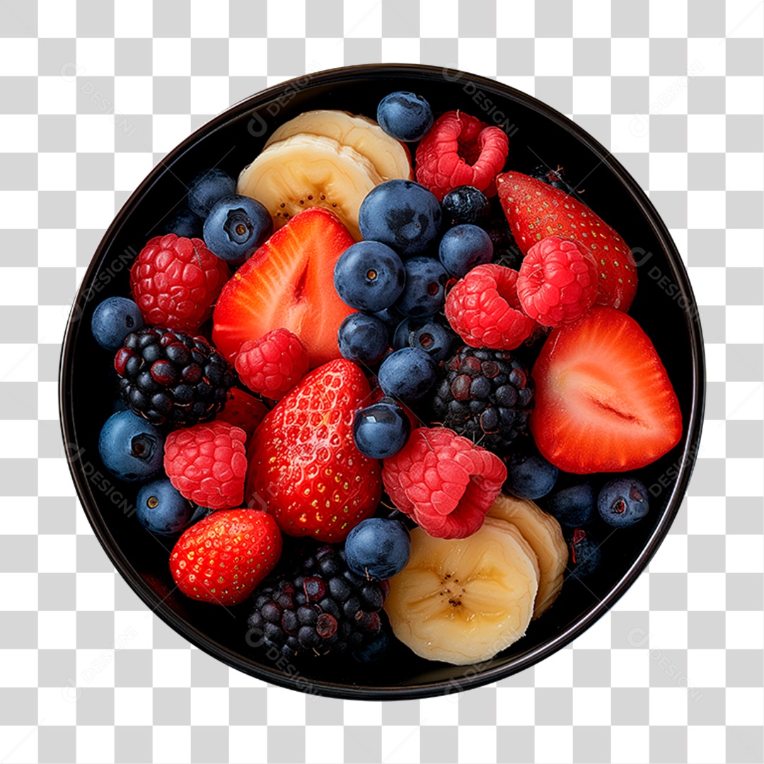 Pote de Açaí com Frutas PNG Transparente