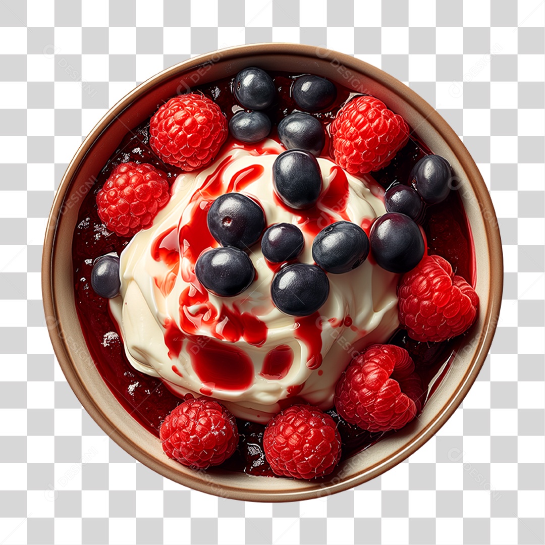 Pote de Açaí com Frutas PNG Transparente